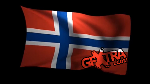 Norway Flag 3D Rendering with Alpha Channel