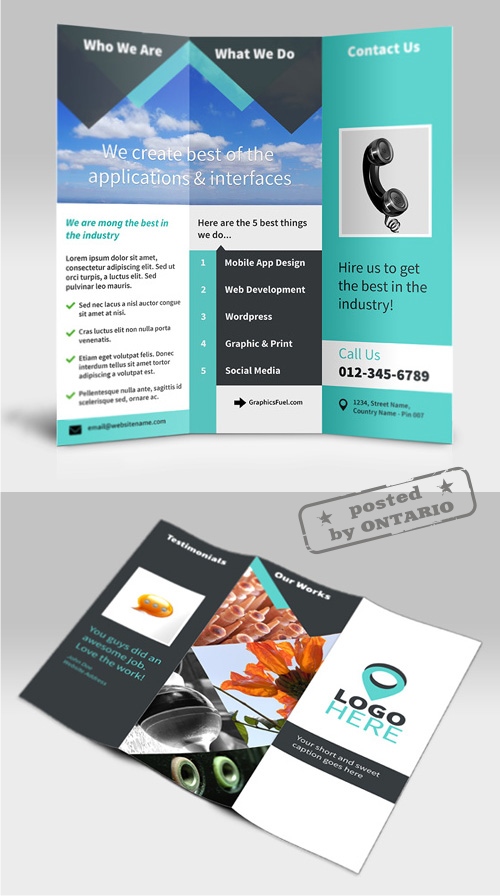 Tri-fold Business Brochure - PSD mockup