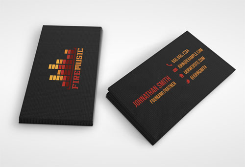 Fire Music Business Card PDS Template