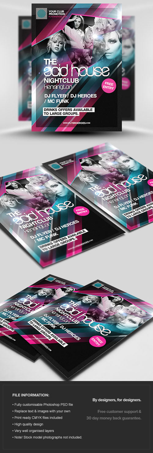 The Acid House Flyer/Poster PSD Template