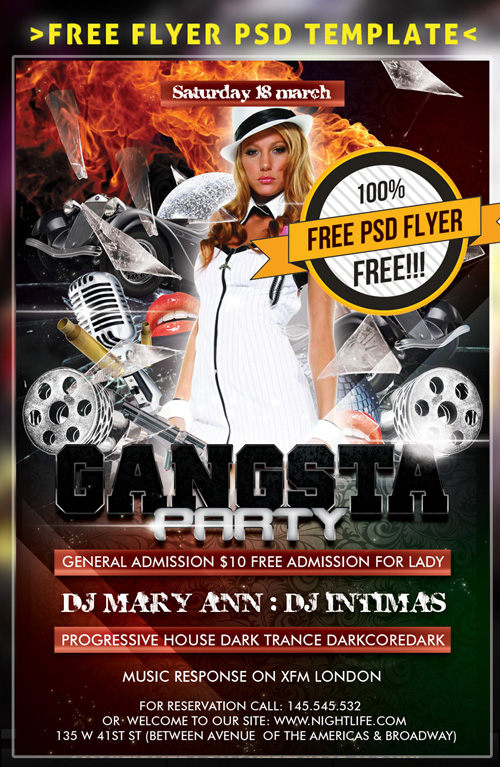 Gangsta Party - Flyer PSD Mockup