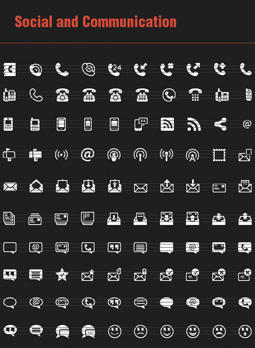 100 Social and Communication Vector Icons