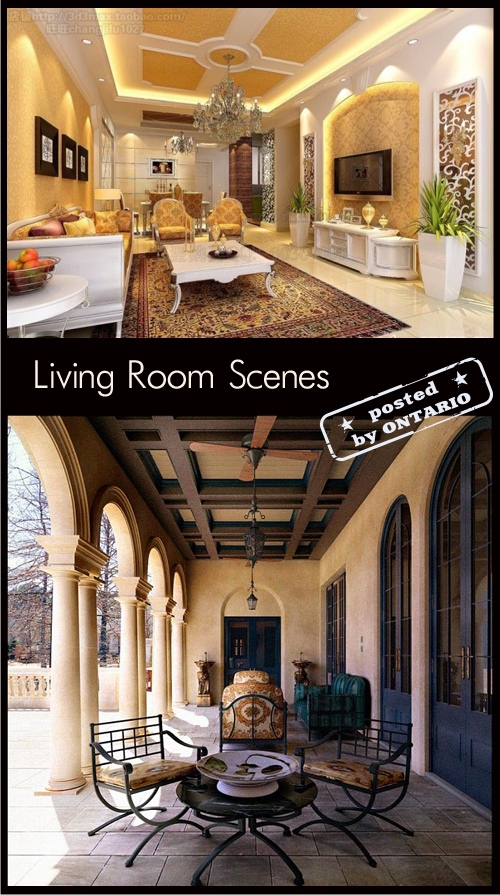 Living room Interiors Scenes for 3ds Max, part 10