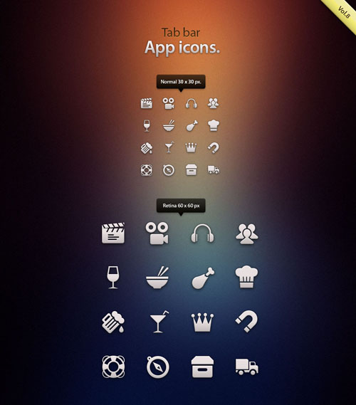 Pixeden - Tab Bar Icons iOS vol8