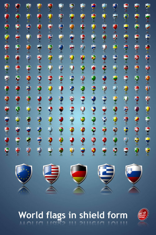 Icons of national flags - vector clipart