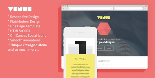 ThemeForest - Venue - Creative And Flat Responsive Landing Page