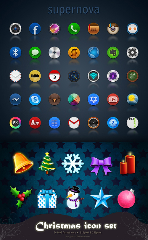 Supernova & Christmas Icons Pack
