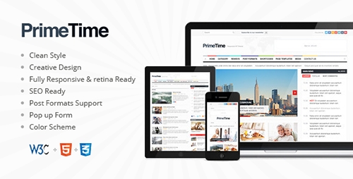 ThemeForest - PrimeTime Clean Magazin & Blog HTML5 Template - RIP