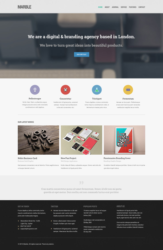PSD Web Template - Marble