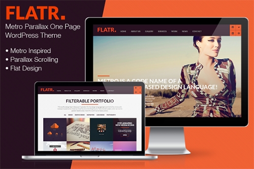 CreativeMarket - Flatr v1.0 - Metro Parallax OnePage WordPress Theme