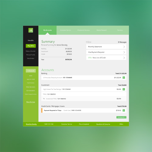 PSD Web Design - Flat Bank UI