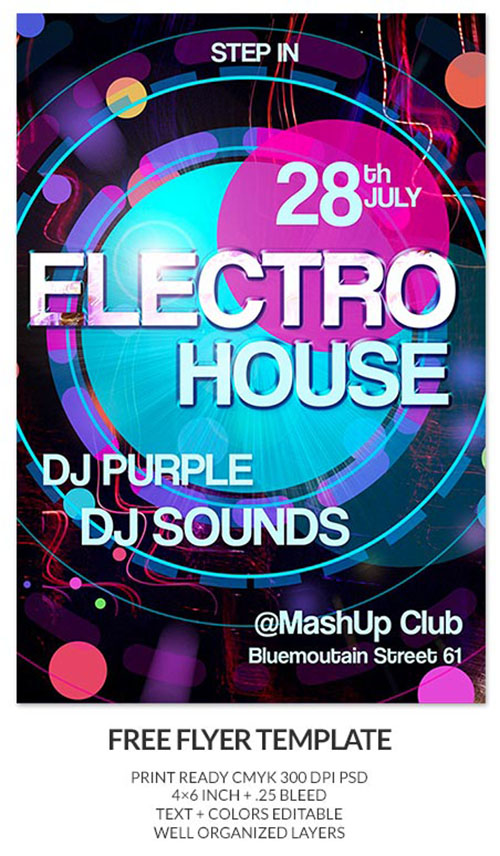 Electro House Party Flyer/Poster PSD Template