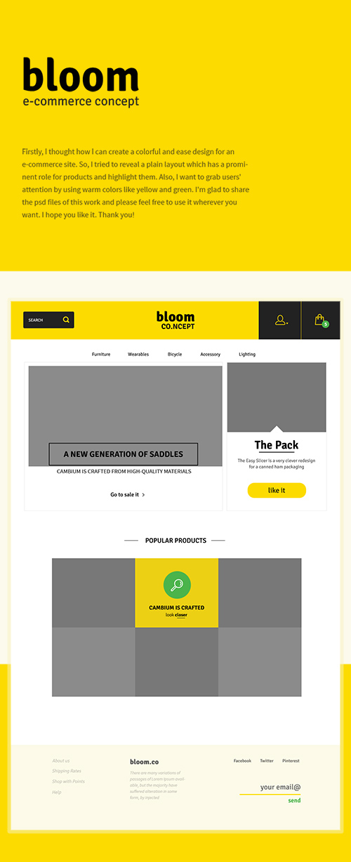 PSD Web Template - Bloom: E-Commerce Theme Concept