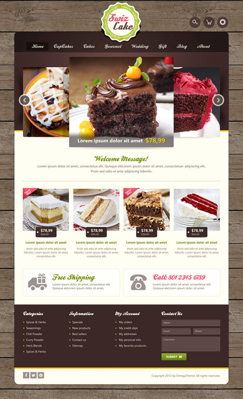 OmegaTheme - OT Swizcake - Cake Shop Joomla 2.5 Template
