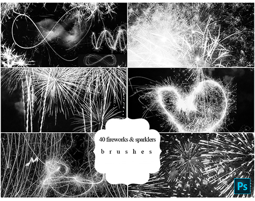 ABR Brushes - 40 Fireworks and Sparklers