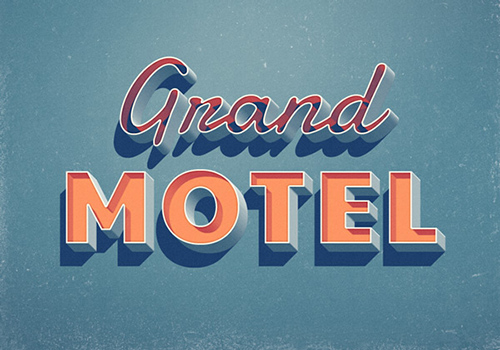 PSD Text Effect - Grand Motel