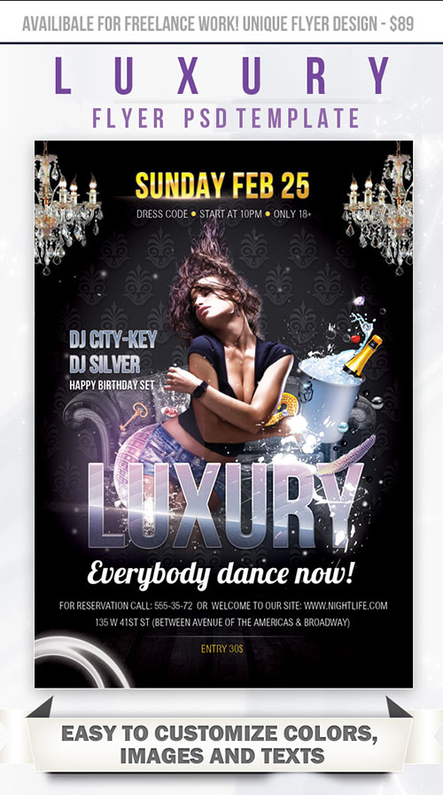 Luxury Party Flyer/Poster PSD Template