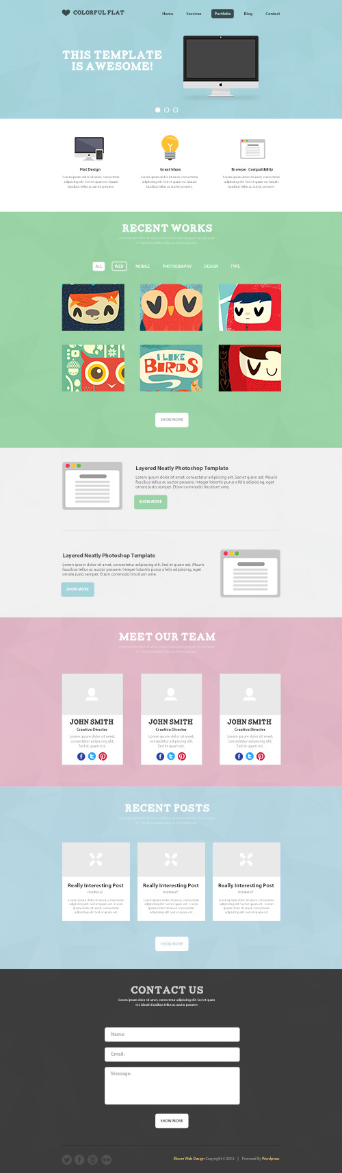 PSD Web Template - Flat One Page