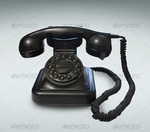 GraphicRiver - Black Vintage Phone 96750