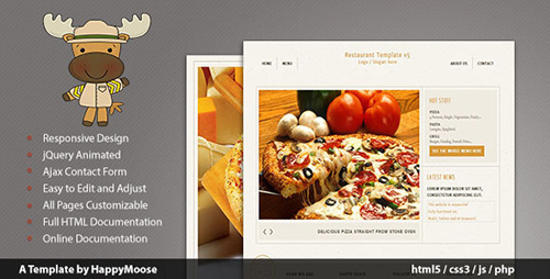 ThemeForest - HappyMoose Restaurant template v5 - RIP