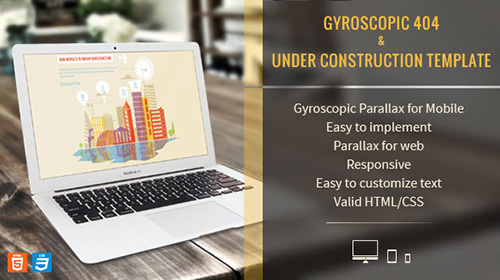 Mojo-Themes - Gyroscopic under construction & 404 page - RIP