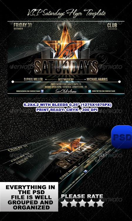 GraphicRiver VIP Saturdays Flyer Template 6076507