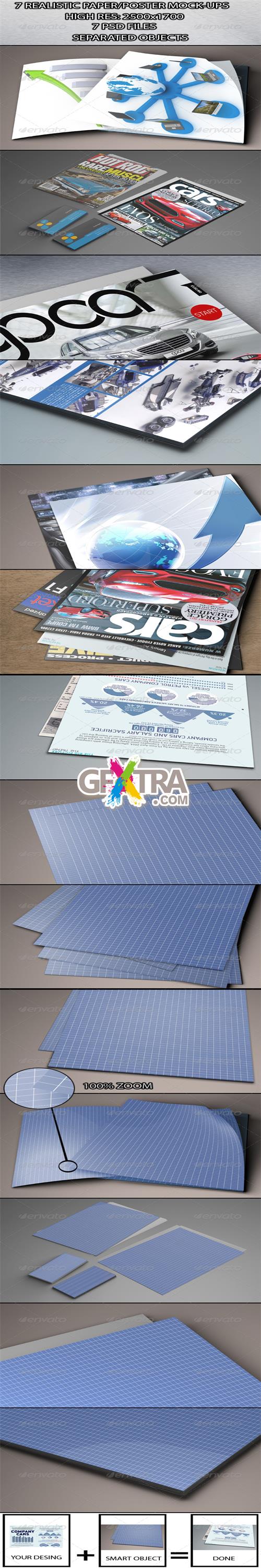 GraphicRiver - 7 Realistic Paper/Poster Mock-ups