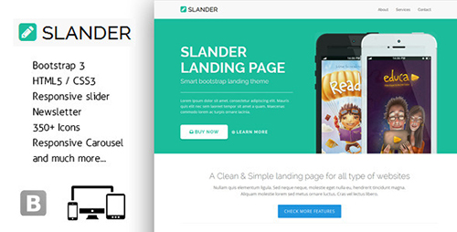 ThemeForest - Slander - Responsive Bootstrap HTML5 Landing Page - RIP