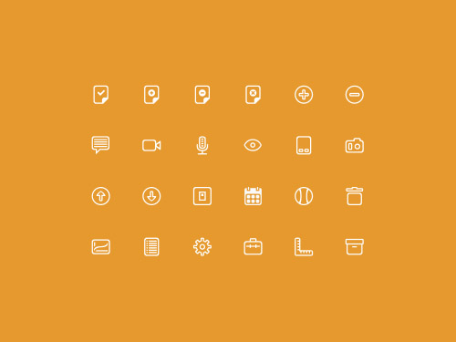 PSD Web Icons - 24 Simple Thin Icons