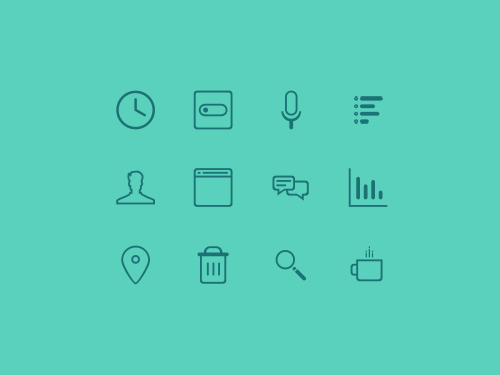 PSD Web Icons - Teal Icons