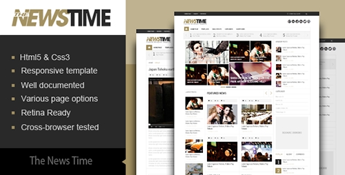 ThemeForest - The News Time Magazine HTML5 Template - RIP