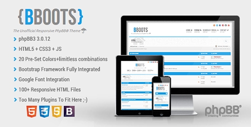 ThemeForest - BBOOTS - HTML5/CSS3 Fully Responsive PhpBB3 Theme