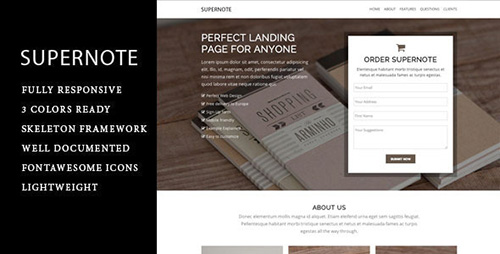 ThemeForest - Supernote One Page Landing Page - RIP