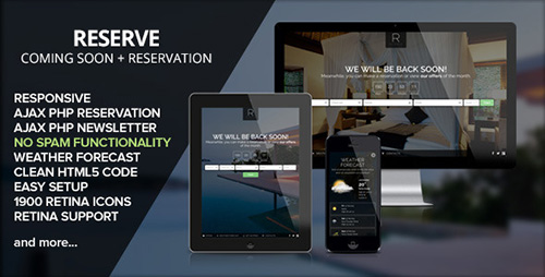 ThemeForest - RESERVE- Coming soon with Reservation - RIP