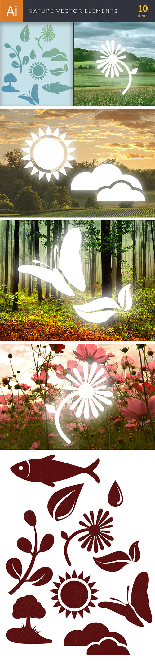Simple Nature Vector Illustrations Pack 1