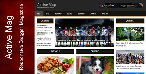 ThemeForest - Active Mag - Responsive Blogger Template