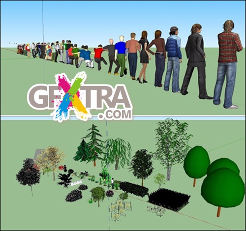 Sketchup 3D People and Vegetation Collections