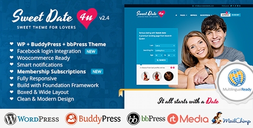 ThemeForest - Sweet Date v2.4 - More than a Wordpress Dating Theme