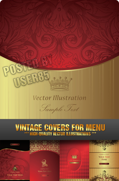 Stock Vector - Vintage Covers for Menu