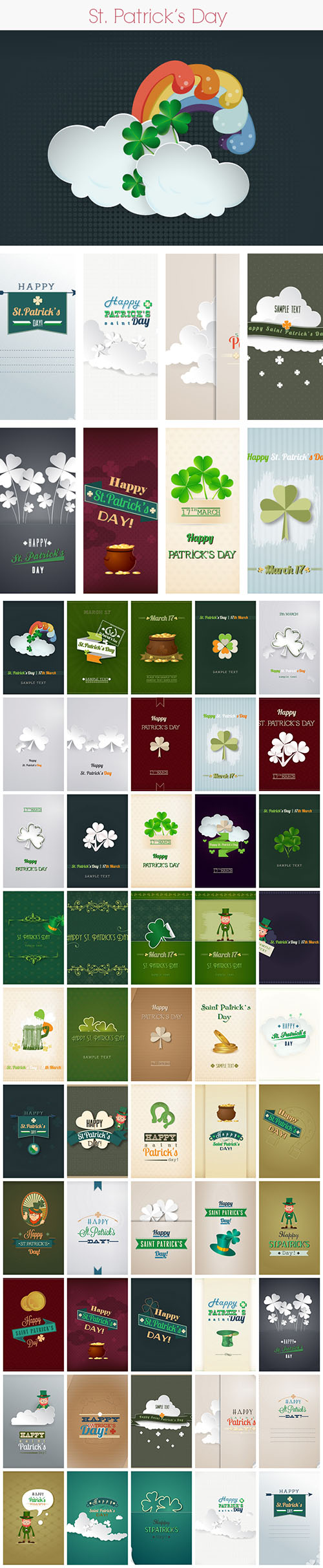 50 St. Patrick\'s Day Vector Illustrations Bundle