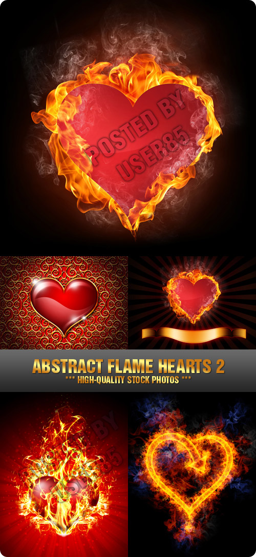 Stock Photo - Abstract Flame Hearts 2
