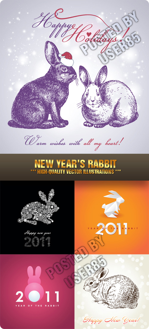 Stock Vector - New Year\'s Rabbit