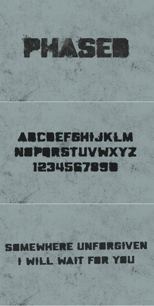 Phased - A Thick Grungy Font