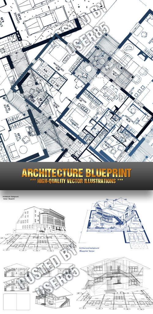 Stock Vector - Architecture Blueprint
