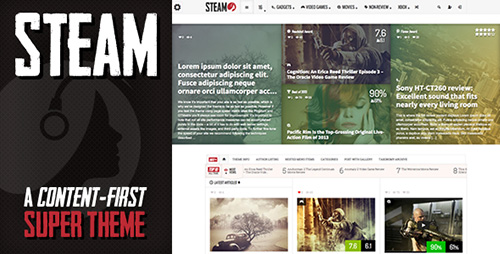 ThemeForest - Steam v1.8 - Responsive Retina Review Magazine Theme