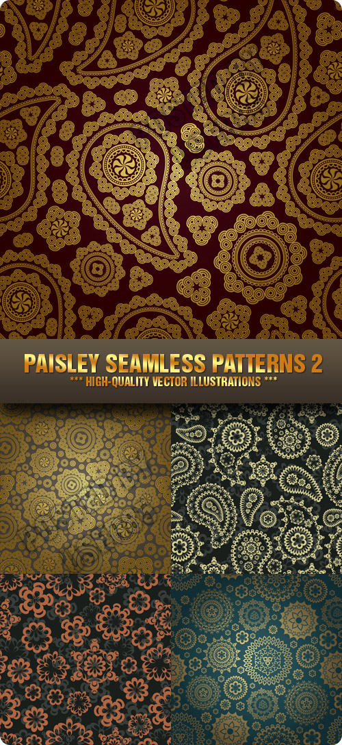Stock Vector - Paisley Seamless Patterns 2