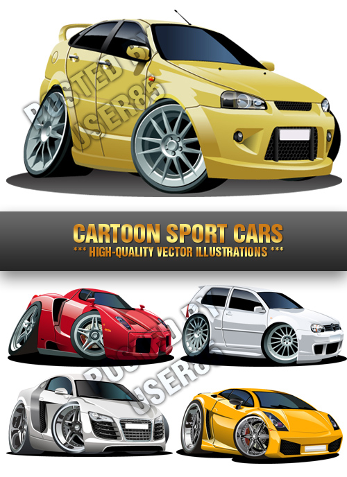 Stock Vector - Cartoon Sport Cars