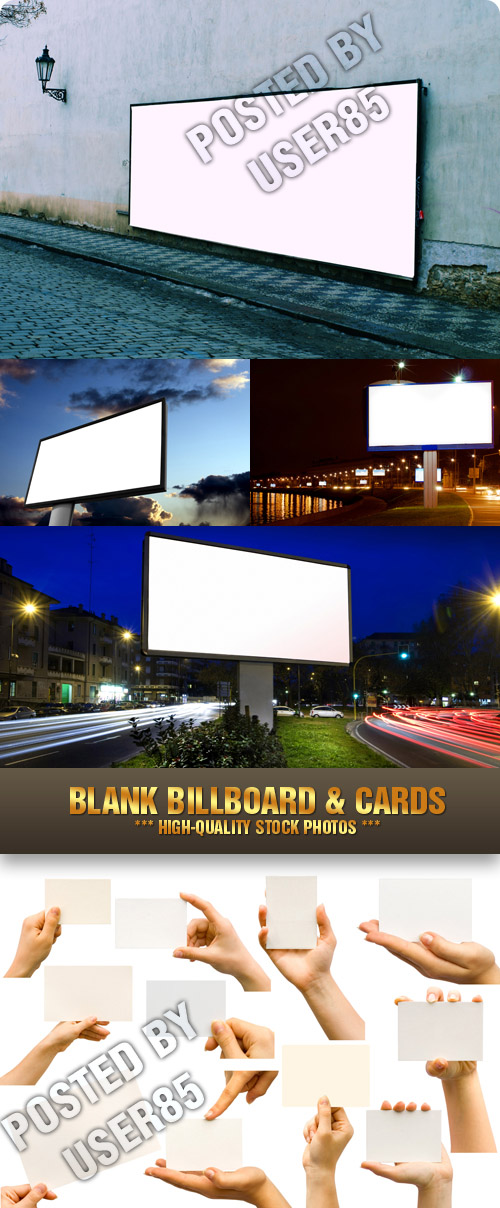 Stock Photo - Blank Billboard & Cards