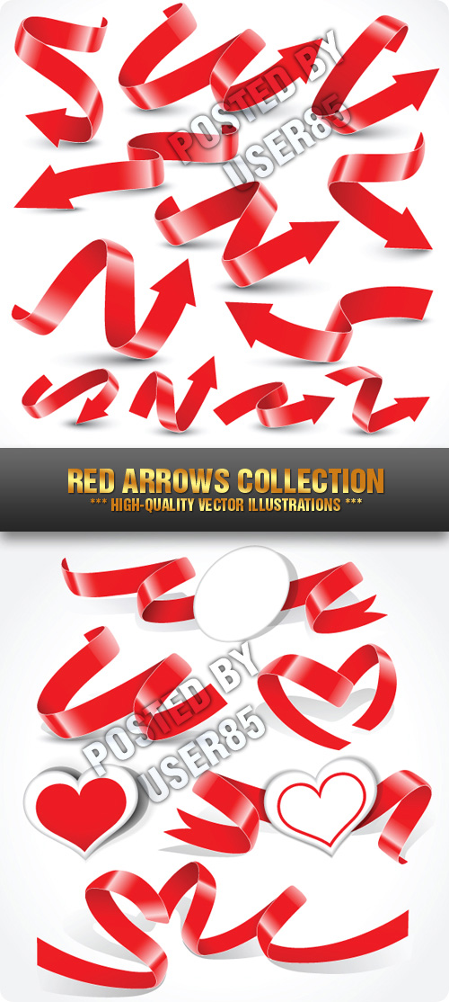 Stock Vector - Red Arrows Collection