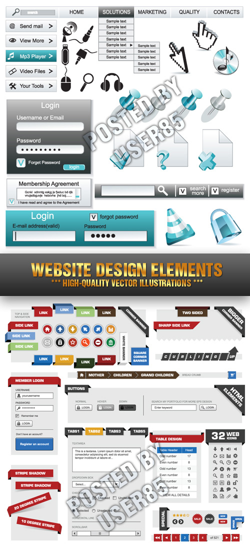 Stock Vector - Website Design Elements